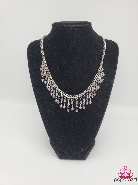 Crystal Beads Necklace - Pink